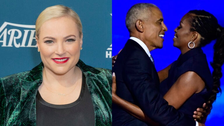 A photo collage of Meghan McCain and Barack Obama with Michelle Obama