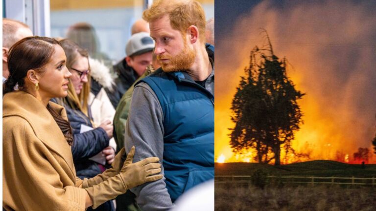Prince Harry and Meghan Markle’s ‘Safe Haven’ Threatened After Harboring Victims of LA Wildfires: ‘Fires Will Grow Rapidly’ Prince Harry and Meghan Markle's Montecito home threatened by LA wildfires, photo collage