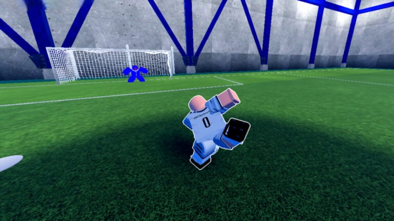 Roblox LockOver Codes (January 2025) The player aims a kick at the goal in Roblox LockOver