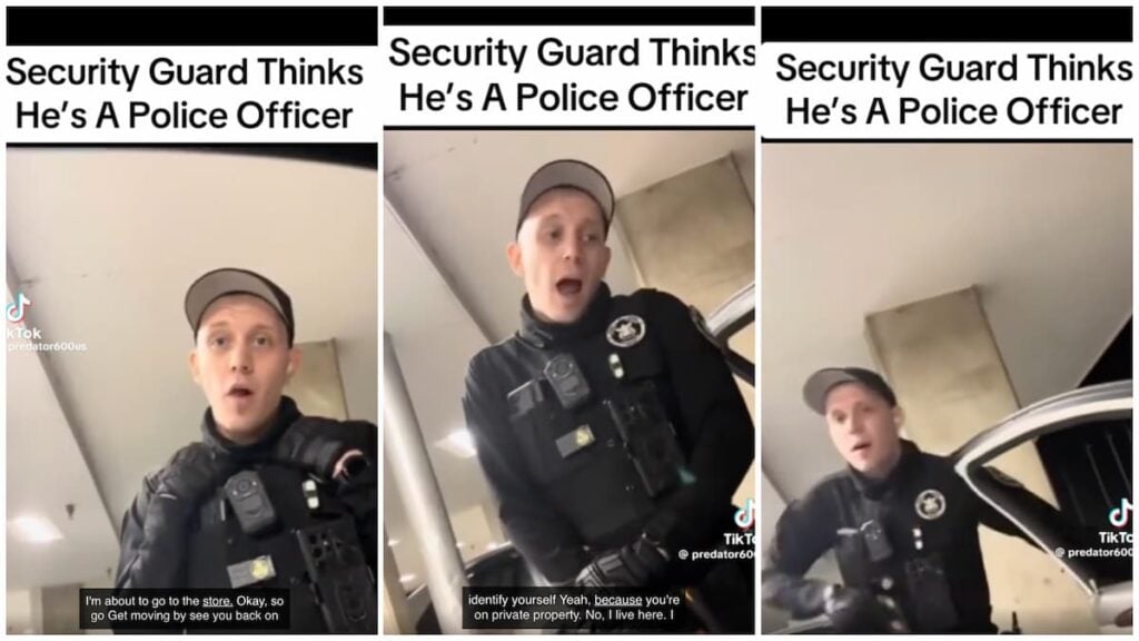 ‘Rental Cop’ Security Guard Confronts Man For Parking Near His Own Residence: ‘1000% Failed Cop School’ Security Guard confronts man