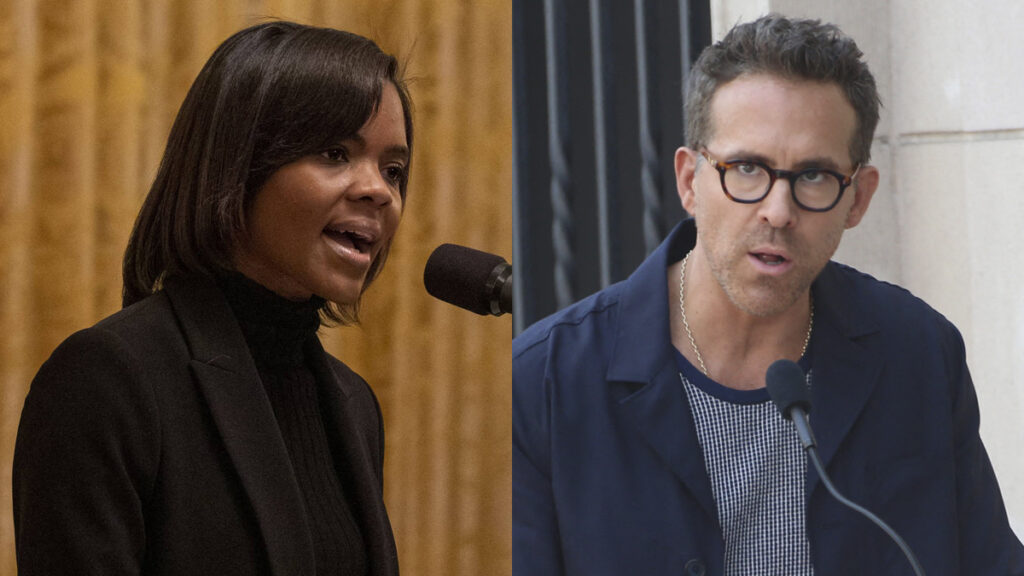 Candace Owens Gets the Internet Talking With Call for Ryan Reynolds’ Deportation Amid Justin Baldoni Drama: ‘I Couldn’t Stop Laughing’ A photo collage of Candace Owens and Ryan Reynolds
