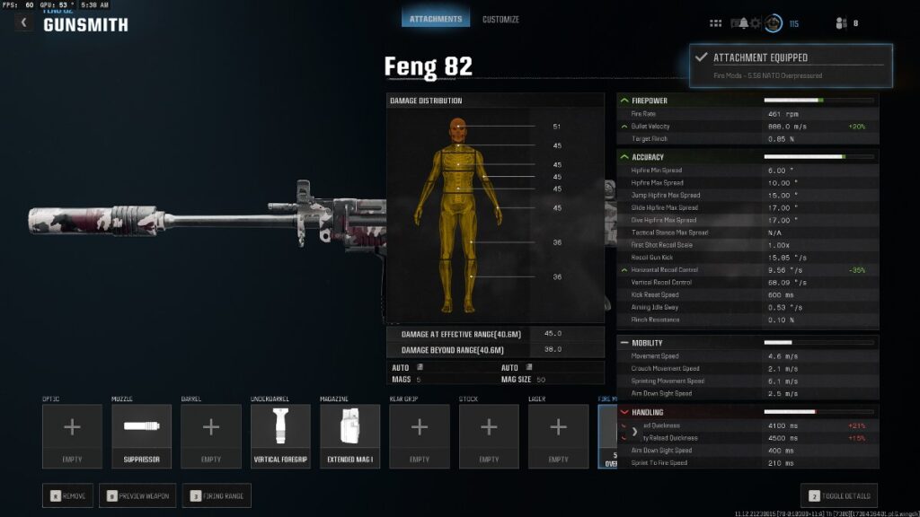 Feng 82 Bullet Velocity Stats