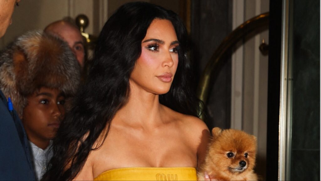 Kim Kardashian Takes Extreme Measures — Sends Kids To School With ‘Armed Security’ Amid Kanye West Chaos Kim Kardashian at a NYC hotel with her puppy