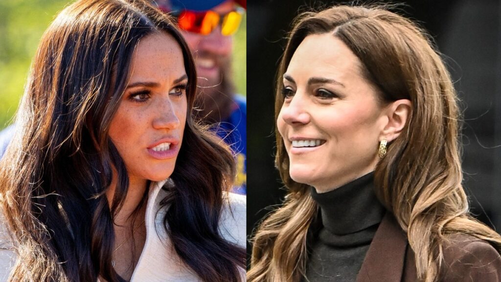 ‘Furious’ Meghan Markle Reacts to Kate Middleton’s Vogue Cover: ‘She Has the Royal Monopoly’ Meghan Markle and Kate Middleton photo merge.