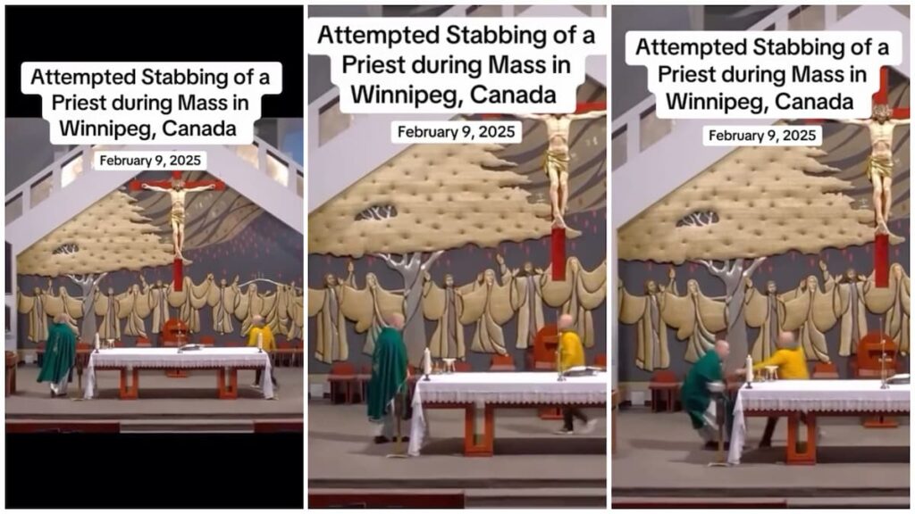 Winnipeg Man Arrested By Off-Duty Cop for Attempting to Stab Pastor During Service in Shocking Clip Winnipeg Man Arrested By Off-Duty Cop for Attempting to Stab Pastor During Service in Shocking Clip
