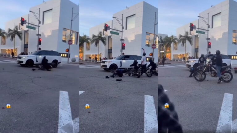 California Moped Gang Blow Through Red Light, Wreck Themselves on a Range Rover: ‘Physics remains undefeated’ California moped gang crash