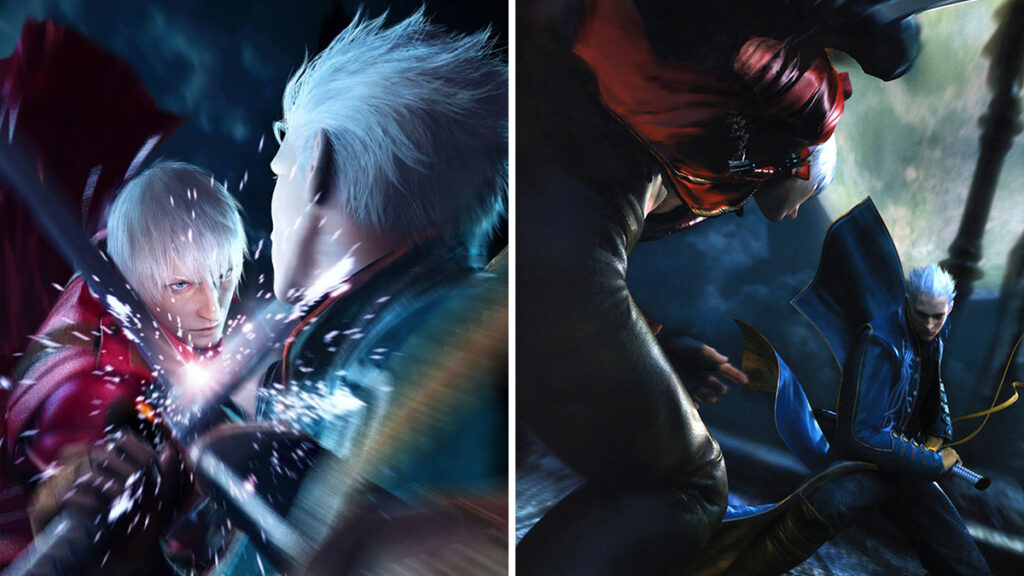 Vergil vs Dante art for DMC 3: Dante's Awakening