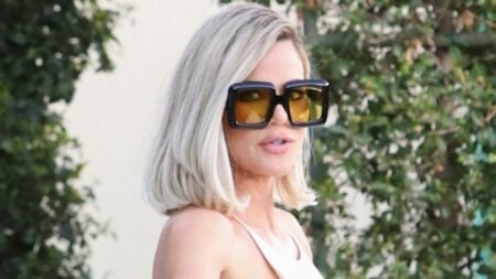 Khloe Kardashian wears oversize glasses