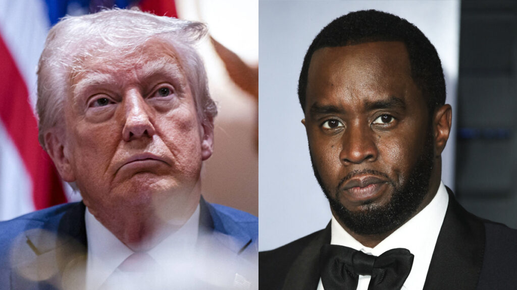 A photo collage Donald Trump and Diddy