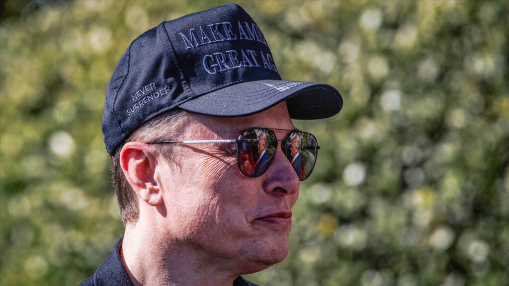 Elon Musk present as Trump views Tesla Vehicles on the South Lawn Driveway of The White House