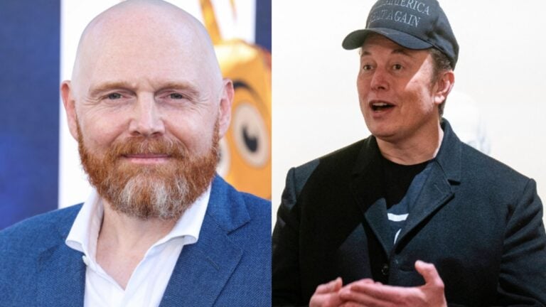 Why Bill Burr Thinks Elon Musk Got Off Easily After Hitler ‘Shout Out’: ‘The Cowardice of the Democratic Party Is Shocking’ Bill Burr and Elon Musk photo merge.