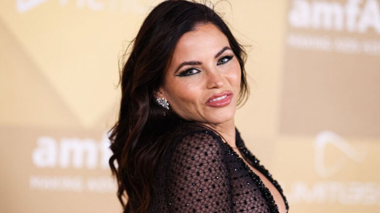 Photo of The Rookie star Jenna Dewan in a black dress t the amfAR Gala Los Angeles held at the Pacific Design Center.