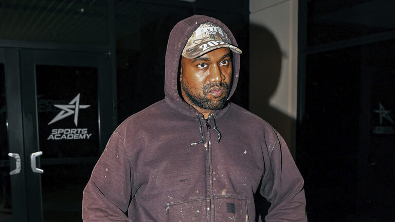 Kanye West Seems Annoyed & Bothered As He Held A Mini Press Conference At His Daughter North's Basketball Game In Thousand Oaks, CA.