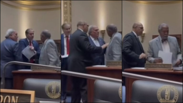 Kentucky State Senator Gerald Neal Confronts Frankfort Colleagues Over DEI Ban: ‘This Is Why We Need Black Leaders’ Three photos showing a confrontation between Kentucky State Senator Gerald Neal and his colleagues in Frankfort