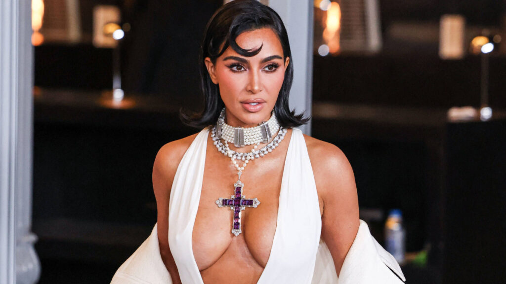 Kim Kardashian a Step Closer to Becoming a Lawyer After Strict Alhambra Test, Sparks Concerns: ‘The Bias Would Be Stong on Both Sides’ Kim Kardashian wearing a custom Gucci dress and coat with a Tallarico pearl choker, Bvlgari pearl and diamond necklace, and Princess Diana’s amethyst cross arrives at the 13th Annual LACMA Art + Film Gala 2024.