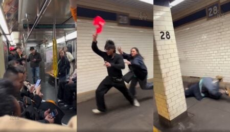 New York MAGA hat wearer sparks an argument
