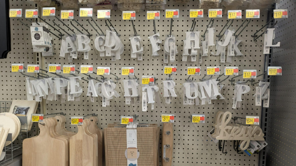 Maine Activist Spreads ‘Impeach Trump’ Message In Oxford Walmart: ‘Hobby Lobby Would’ve Been Better’ A disply of decorative letters rearranged to spell out "Impeach Trump" in a Walmart in Oxford Maine