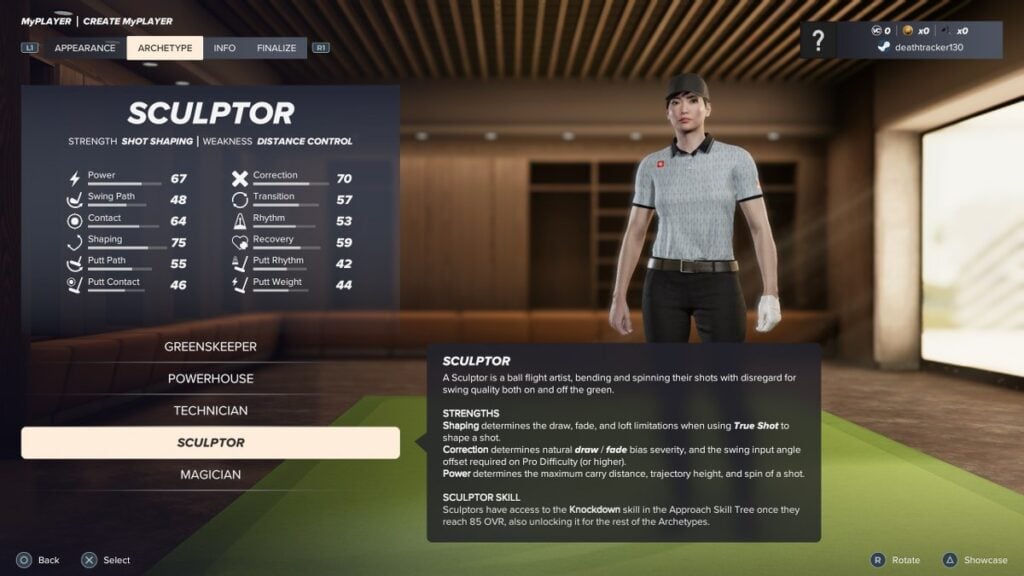 PGA Tour 2K25 Archetypes