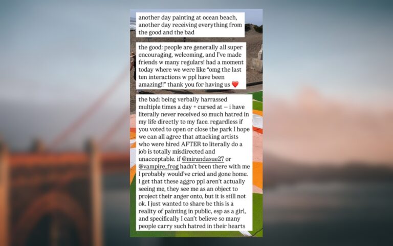 San Francisco ‘No on K’ People Are Harassing Artists Working at Great Highway Park, ‘These Anti-Park People Need to Go Home’ San Francisco No on K Harassment