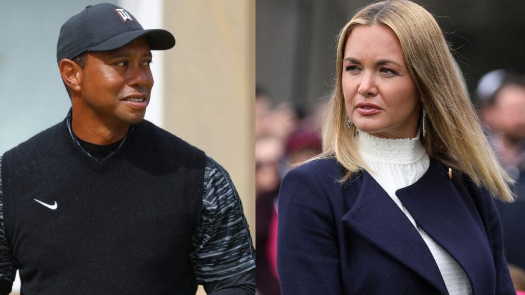 Tiger Woods and girlfriend Vanessa Trump photo merge.