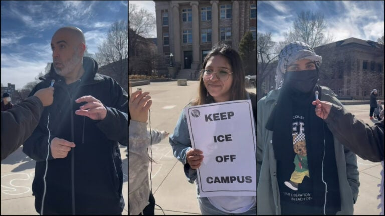 Students and advocates protesting at the University of Minnesota for a free Palestine