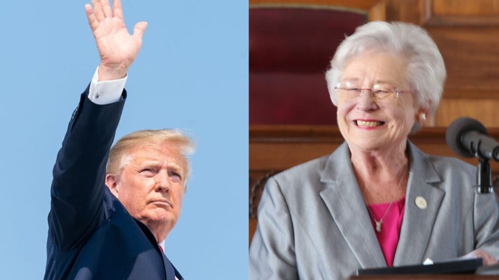 Alabama Governor Celebrates Trump Cutting Department of Education : ‘Ok MeeMaw, Hit Us With the Plan To Replace Those Federal Dollars Then’ Photos of Kay Ivey and Donald Trump side-by-side