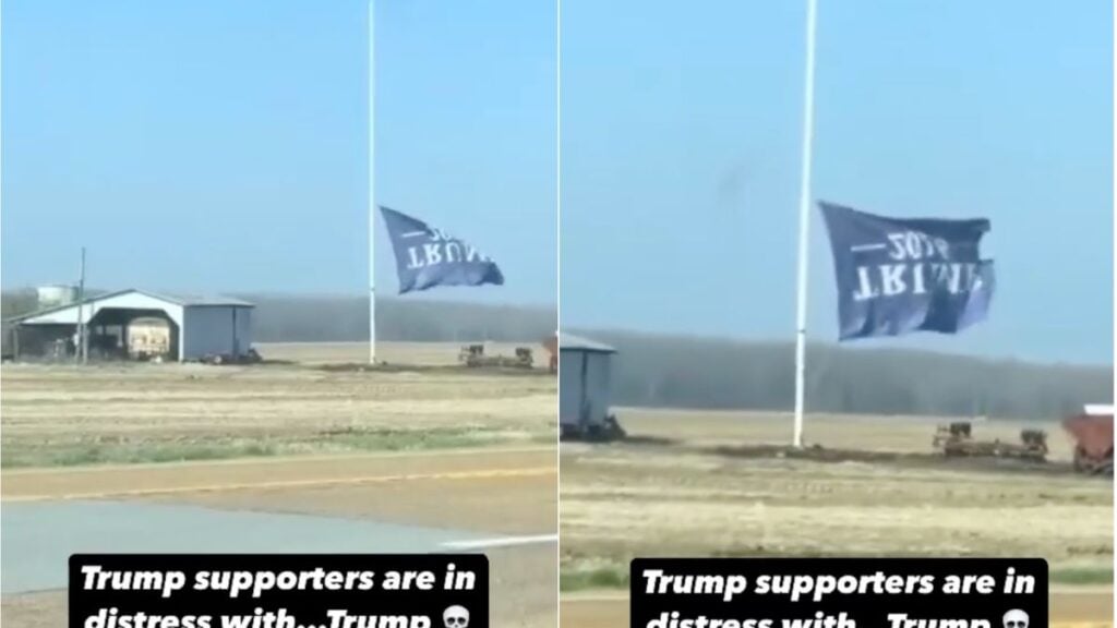 Arkansas MAGA Farmer ‘In Distress’ Amid Tariff Wars Flies Trump Flag Upside Down & at Half Mast: ‘Entering FO Territory of FAFO’ Arkansas MAGA Farmer 'In Distress' Amid Tariff Wars Flies Trump Flag Upside Down & at Half Mast: 'Entering FO Territory of FAFO'
