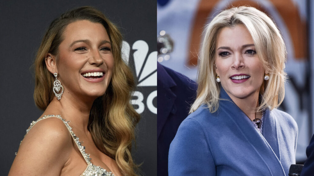 A photo collage of Blake Lively and Megyn Kelly