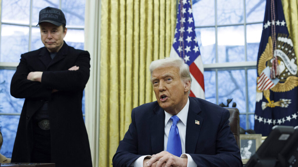 US President Donald Trump Meets with Elon Musk in Oval Office