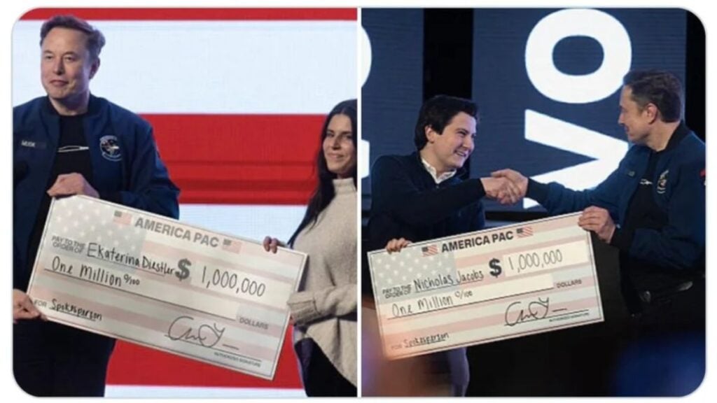 Elon Musk Ends up Handing Two $1 Million Checks to Two Voters in Green Bay 'So Laws Just….Aren't. Anymore. Ok'