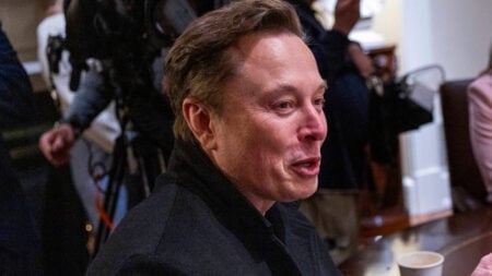 Elon Musk delivers remarks during a Cabinet meeting in the Cabinet Room of the White House in Washington, DC, USA 10 April 2025.