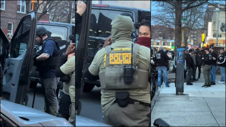 Financial Crimes Task Force officers in Jackson Heights New York