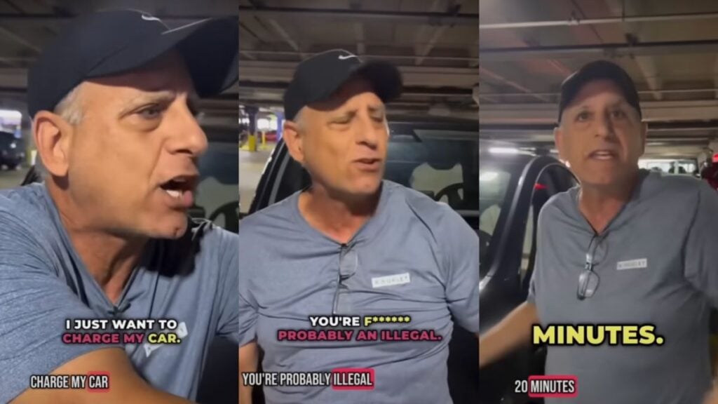 Florida Tesla Owner Goes off Telling Woman to ‘Go Back to Brazil’ Because She Won’t Let Him Charge Before Her: ‘MAGA Poster Child’ Florida Tesla Owner Goes off Telling Woman to 'Go Back to Brazil' Because She Won't Let Him Charge Before Her: 'MAGA Poster Child'