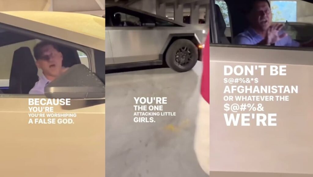 Man in Georgia abuses Mulsims from Cybertruck