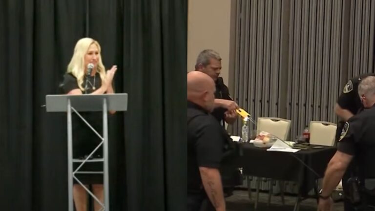 Protestor Gets Tased During Town Hall Rally After Calling Georgia Rep. ‘Butch-Body Bigot’: ‘America, You’re Scaring the S**T Out of Me’ Protestor Gets Tased During Town Hall Rally After Calling Georgia Rep. 'Butch-Body Bigot': 'America, You're Scaring the S**T Out of Me'