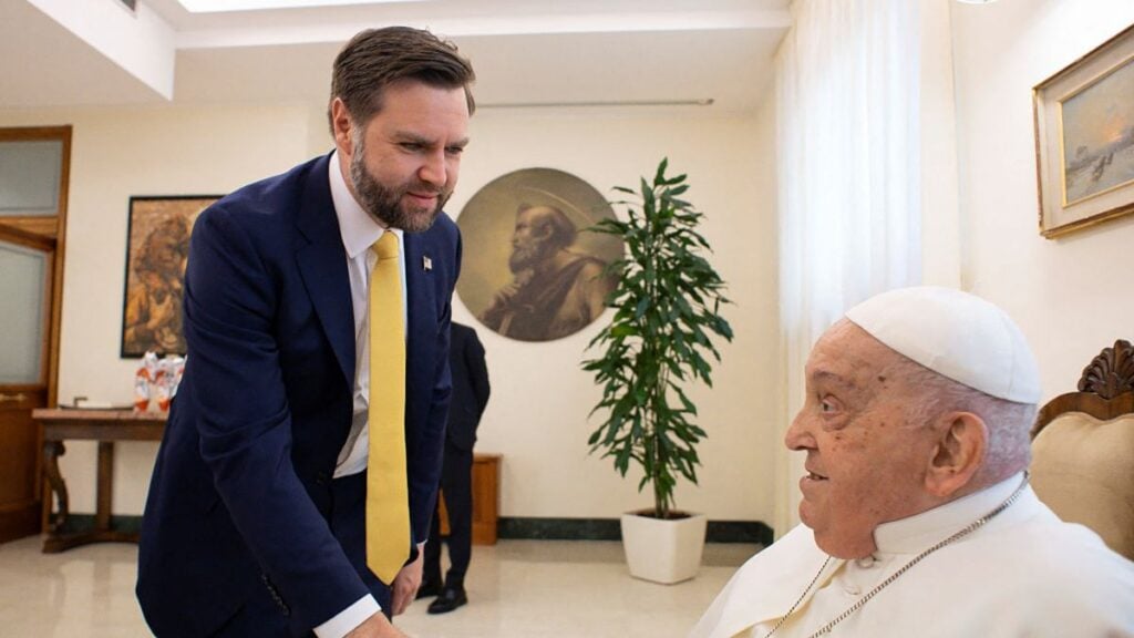 United States Vice President JD Vance meets with His Holiness Pope Francis on Easter Sunday, April 20, 2025