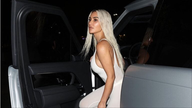 Kim Kardashian leaving dinner