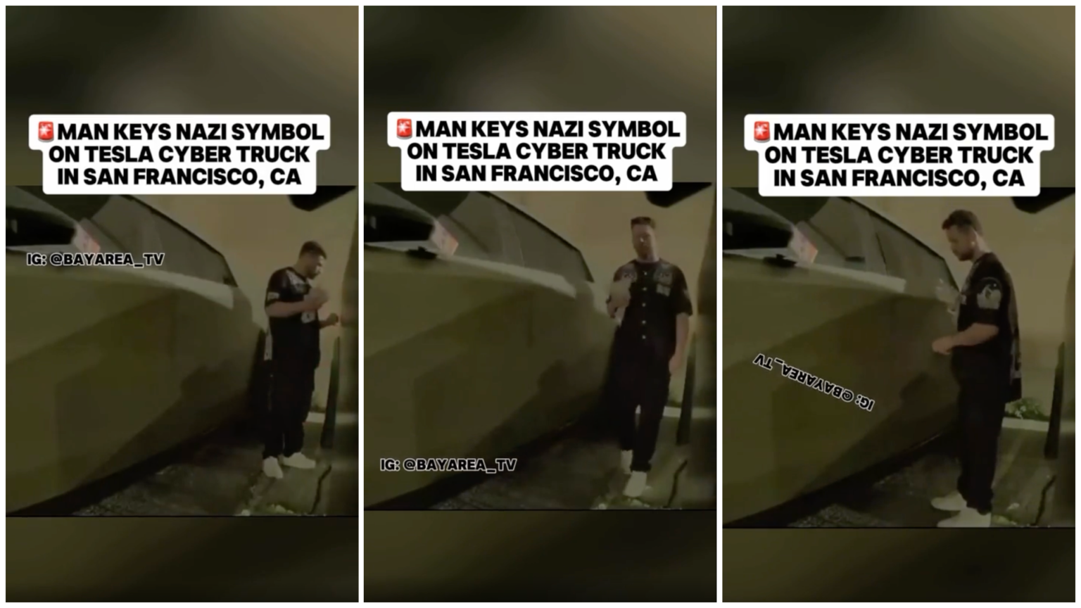 Man Caught Keying Swastikas on Two Cybertrucks in San Francisco: ‘Sad Tesla Haven’t Introduced Scratch Proof Door Panels’ Man Caught Keying Swastikas on Two Cybertrucks in San Francisco