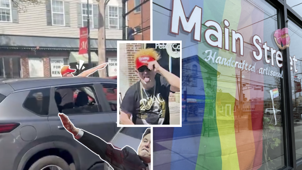 New Jersey Man 'Dressed Like Trump With MAGA Hat' Does Elon Musk Nazi Salutes Outside Donut Shop