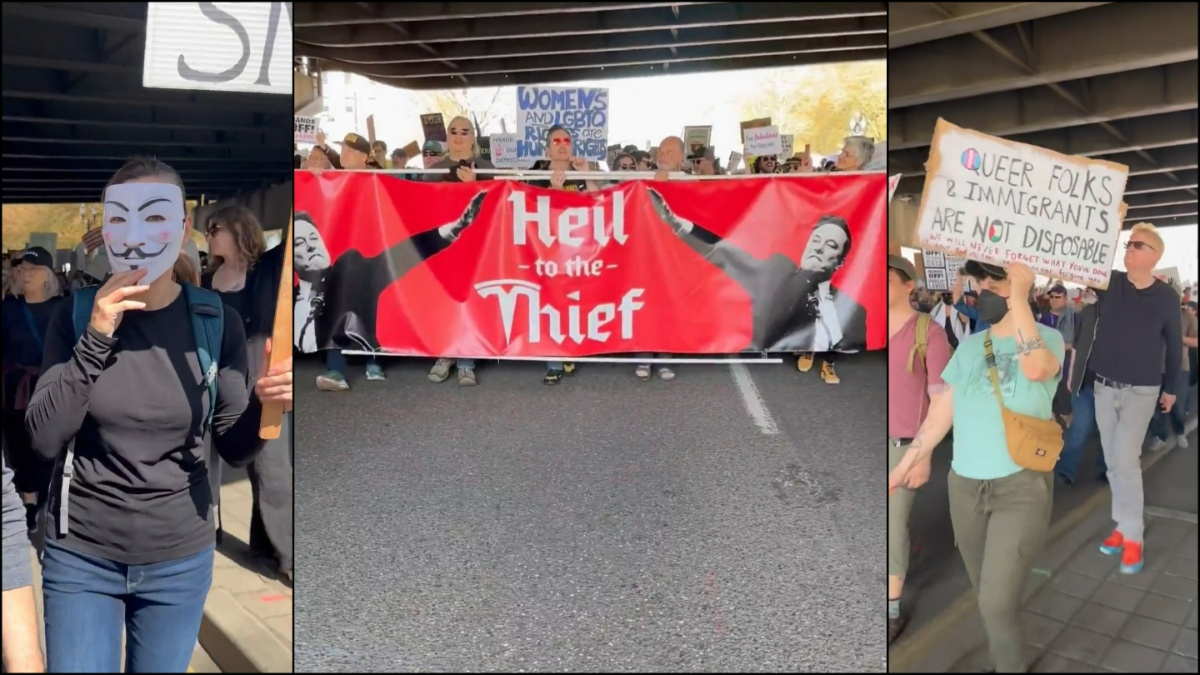 Oregon Locals Say ‘Heil to the Thief’ at Portland Protest: ‘Love You Portland!’