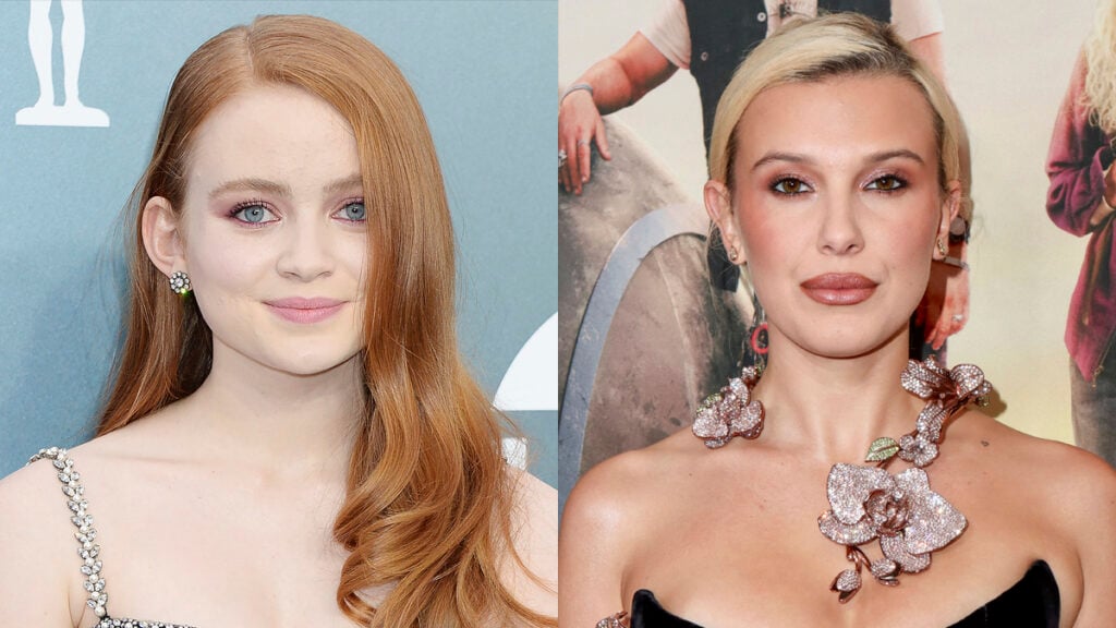 A photo collage of Sadie Sink and Millie Bobby-Brown