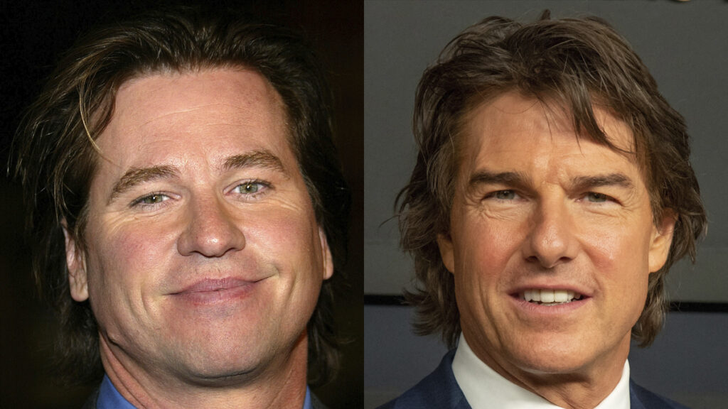 A photo collage of Val Kilmer and Tom Cruise