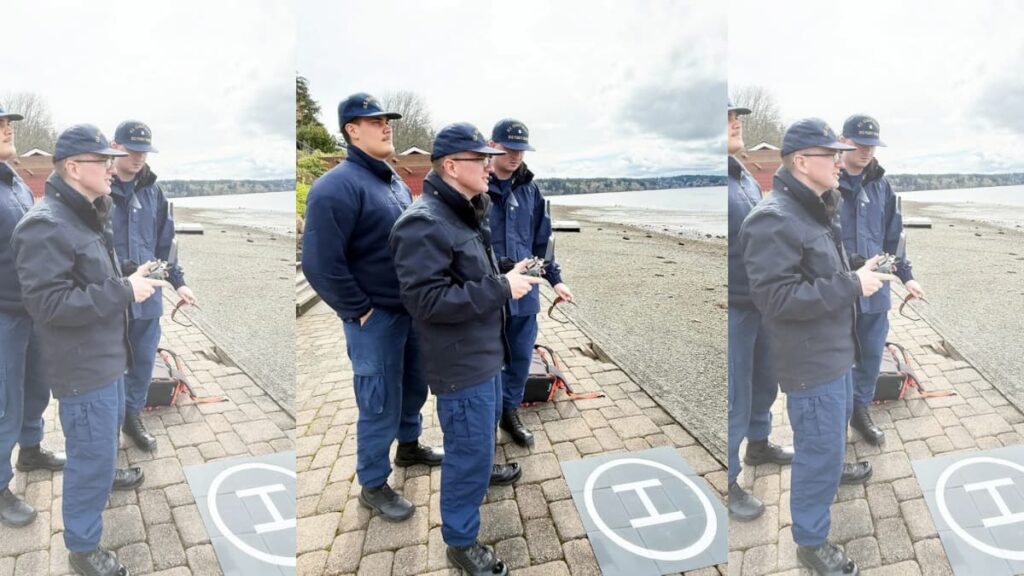 Washington Coast Guard Use a Tiny Helipad for Drone: ‘Utterly Adorable’ A picture of Washington coast guard.