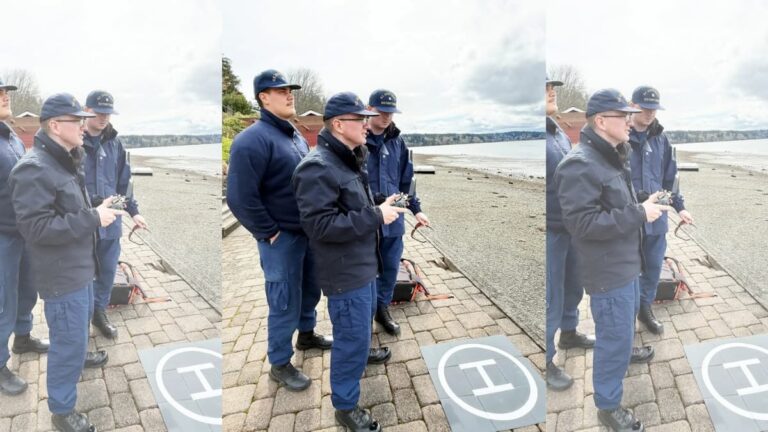 Washington Coast Guard Use a Tiny Helipad for Drone: ‘Utterly Adorable’ A picture of Washington coast guard.