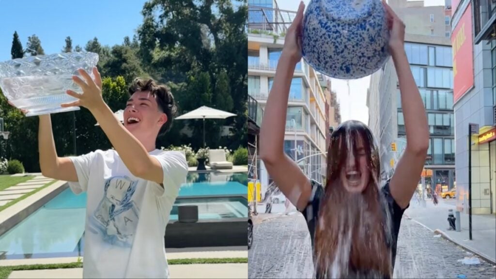 LA & NYC Influencers Celebrate TikTok Comeback of Viral Challenge: ‘We Are Back In 2014’ james charles and haley baylee ice bucket challenge