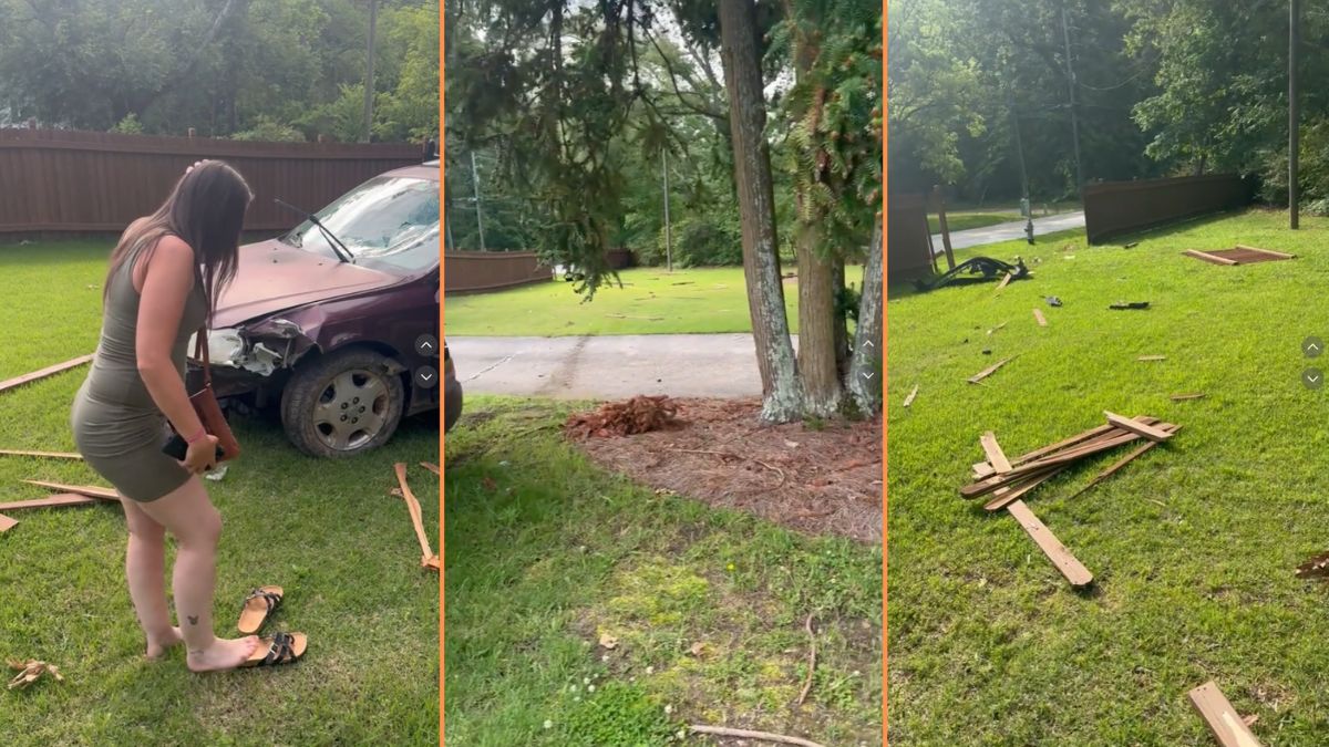 Florida Woman Drives Throuigh Neighbor’s Lawn and Smashes Fence: ‘That’s the Tone of a Man with Good Insurance’