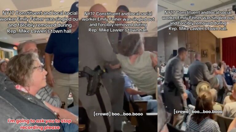 ‘Old Jewish Woman’ Forcibly Removed From New York Town Hall for Protesting Because the ‘Congressman Is Giving You His Time’