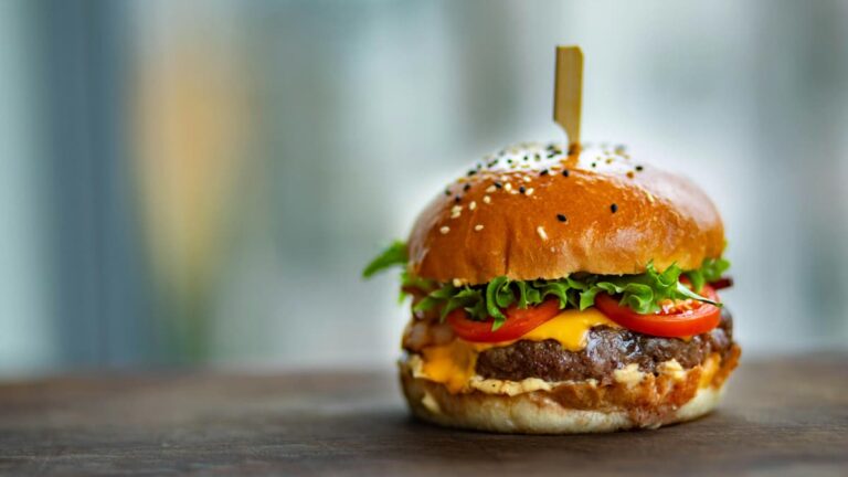 A picture of a burger in relation to the Texas man.