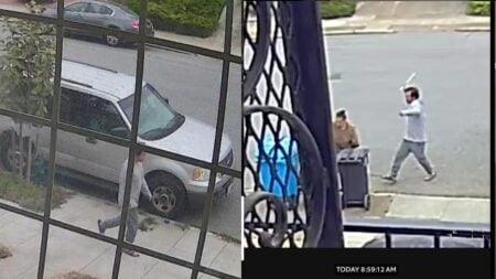 A picture of California man through camera footage.