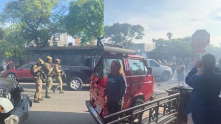 A picture of ICE raid in San Diego.